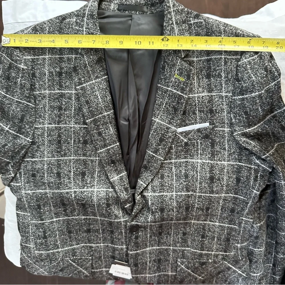 Proper Pair Charcoal Plaid Blazer Men's XL Fits Like L NWT